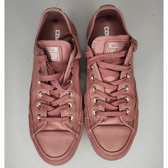 Converse Shoes - Converse All Star Women's Size 7 Mauve Pink Leather Athletic Shoes Sneakers EUC